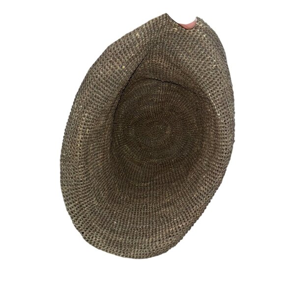 khaki straw very chic packable hat - Picture 2 of 4